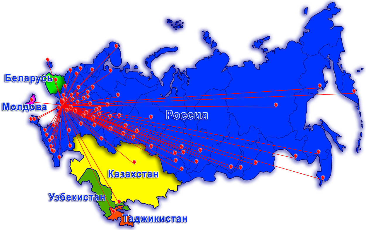 География клиентов Завода Гидропром